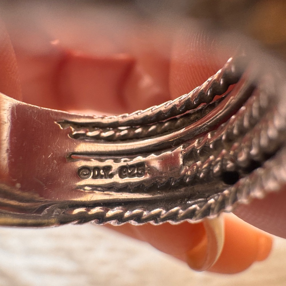 David Yurman Silver Twisted Rope Ring - Picture 6 of 8
